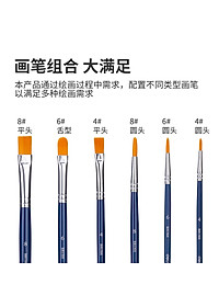 Bộ Cọ Vẽ Chuyên Nghiệp Deli - Dùng Cho Màu Nước/Bột/Sơn Acrylic -Set 4/6 Cây- 73885/73866/73867