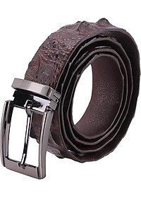 Thắt Lưng Nam Da Cá Sấu Gai Đuôi Đầu Kim Huy Hoàng HT4734 - Nâu Đất