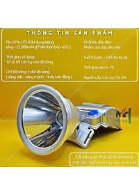 Đèn pin đội đầu siêu sáng XJ 9158 chiếu xa 1000m tích điện 12 giờ đổi 3 màu tặng kèm dây đeo đầu thay thế Đèn đội đầu