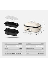 Nồi lẩu nướng đa năng Elmich MCE-3909OL (1250-1500W) - Hàng chính hãng