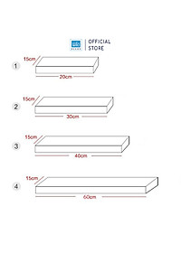 Set 4 Kệ Gỗ Treo Tường Thanh Ngang  Trang Trí Phòng Khách Góc Làm Việc SIB Decor KT001-2346
