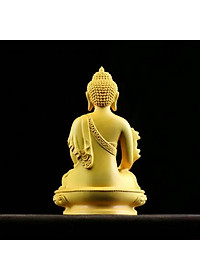 Tượng đức phật Dược Sư - tượng phật Dược Sư bằng gỗ hoàng dương - C145 (Hàng cao cấp, tinh xảo, Cao 14.5 cm)