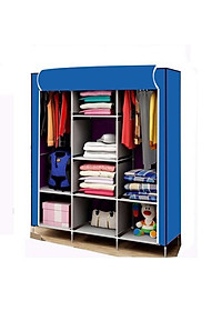 Tủ Quần Áo Cải Tiến Thế Hệ Mới, Tủ Vải Quần Áo 3 Buồng 8 Ngăn 1,7m Cao Cấp