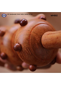 Cây lăn Massage toàn thân 3 bánh bi gai bằng gỗ Bách Xanh thơm (MH892) chăm sóc sức khỏe - giảm căng thẳng mệt mỏi