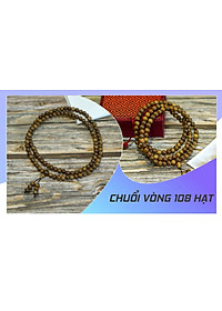 Vòng Tay Gỗ Trầm Hương 108 Hạt - Size Hạt 8 Ly - Mùi Hương Thoang Thoảng - Vân Gỗ Tự Nhiên - Hình Ảnh Thực Tế Trong Mô Tả