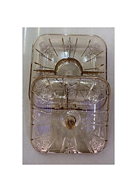 Khay đựng mứt tết  bằng nhựa trong Acrylic màu vàng
