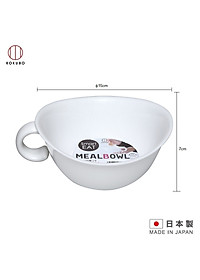 Combo 01 Bát ăn cho bé có quai cầm Kokubo Meal Bowl φ15cm + 01 Cốc nhựa uống nước Nakaya 200ml có nắp silicon mềm - Made in Japan