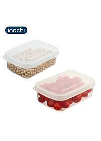 Bộ 3 Hộp Nhựa đựng Thực Phẩm Chữ Nhật Hokkaido Inochi 500 -1000 -2000 ML Chịu Nhiệt Giao Màu Ngẫu Nhiên