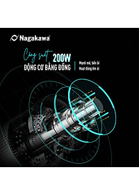 Máy ép chậm Nagakawa NAG0818 (200W) - Trục ép 6 phân đoạn kiệt bã - Ống tiếp thực phẩm lớn - Hàng chính hãng