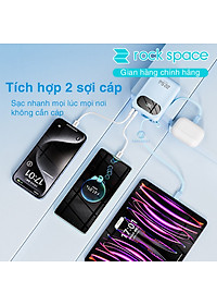 Pin sạc dự phòng Rockspace Y11 sạc nhanh 22.5w dung lượng 20000mAh có tích hợp kèm dây sạc - Hàng chính hãng bảo hành 12 tháng