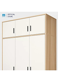 Tủ Quần Áo Màu Trắng Phối Vân Gỗ Sồi Nhiều Ngăn Đa Năng Thương Hiệu SIB Decor TA11