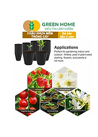 Chậu Trồng Cây Greenhome, nhiều kích thước, Nhựa Mềm, Dẻo, Nhẹ, Trồng Cây, Bầu Ươm Cây Giống, Độ Bền Đến 2 Năm