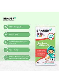 DHA dầu cá tuyết tinh khiết cho trẻ sơ sinh, trẻ nhỏ Brauer DHA Úc giúp phát triển trí não, tăng khả năng tập trung, cải thiện thị lực-OZ Slim Store