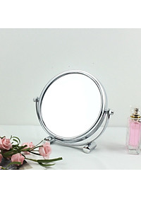Gương trang điểm phóng đại 3 lần, xoay 360 độ, 2 mặt siêu nét, để bàn, Inox 304, Size 18cm, 20cm, Minh House G31