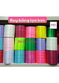 Dây ruy băng lụa 1cm cuộn 20m màu trơn