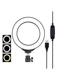 Bộ đèn livestream mini 3 chế độ 16cm có giá đỡ 3 chân xoay 360 độ PaKaSa- Hàng chính hãng