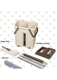 [Sạch Sẽ] [Chỉ TpHCM] Bộ Cây Lau Nhà Thông Minh KhoNCC Hàng Chính Hãng - Kèm Thùng Vắt 2 Ngăn - NLVQ-2975-BCLN (Ngẫu nhiên Màu)