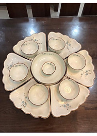 Bộ sản phẩm đĩa mặt trời gốm sứ Bát Tràng