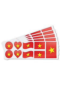 Bộ 5 Sticker Hình Lá Cờ Việt Nam - HFP