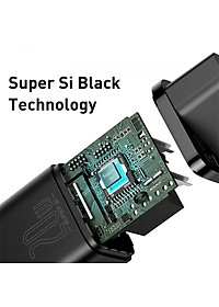 Adapter Cóc củ sạc type c sạc nhanh 20W chuẩn PD 3.0 Type-C hiệu Baseus Super Si trang bị chip sạc thông minh cho iPhone 12 / iPad Pro 2020 / Samsung / Oppo / Huawei / Vivo (phiên bản đầu cắm US-UK) - Hàng nhập khẩu