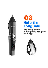 Tông đơ cắt tóc đa năng 11in1 Kemei KM-8508 nhiều đầu thay thế dùng cắt tóc, chấn viền, cạo râu, cạo lông, tỉa lông mũi, cạo chân mày,...có màn hình LED hiển thị điều chỉnh 2 mức tốc độ sạc nhanh 2h