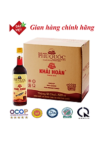 Nước mắm Khải Hoàn Phú Quốc 40-43 độ đạm 520ml thùng 12 chai thủy tinh