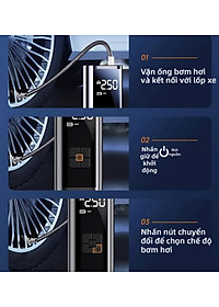 Máy Bơm Lốp Xe Điện 150PSI MH LED Thông Minh Pin Sạc Nhỏ Gọn Mạnh Mẽ Tự Động Ngắt Khi Đủ Hơi