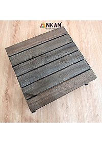 Đế Lót Chậu Cây Có Bánh Xe Thương Hiệu ANKAN, Đế Để Chậu Cây, Mặt Vuông Bằng Gỗ Tràm, Màu Đen Đường Kính 30 Cm, Tải Trọng 80kg - Hàng Xuất Khẩu
