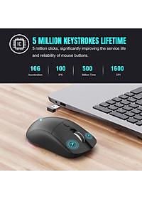 Chuột Led Không Dây Pin sạc T25 Gaming Cổng sạc TypeC chống mỏi cổ tay cho máy tính laptop hàng nhập khẩu