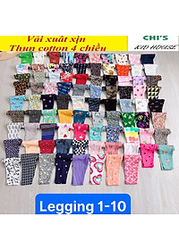 (VẢI XUẤT DƯ XỊN) SET 3 QUẦN LEGGING DÀI/QUẦN DÀI HOẠ TIẾT THUN COTTON 4 CHIỀU CHO BÉ GÁI 9-41KG