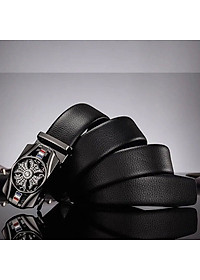 Thắt lưng nam, dây nịt nam khóa tự động dây da cao cấp bền đẹp - Thiết kế mặt xoay 360 đính đá thời thượng DXX89