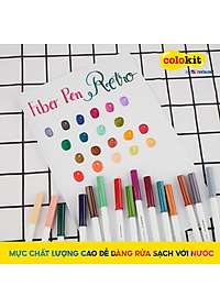 Bút lông màu Fiber Pen 20 màu Retro Thiên Long Colokit rửa được ngòi chóp viết nét thanh nét đậm SWM-C009