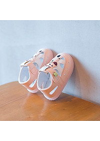 Giày sandal tập đi cho bé gái 0 - 18 tháng họa tiết hươu cao cổ dễ thương TD47