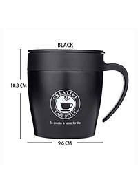 Cốc Cafe Giữ Nhiệt 330ml Chất Liệu Inox 304 Nhỏ Gọn Có Tay Cầm Sang Trọng Kèm Thìa