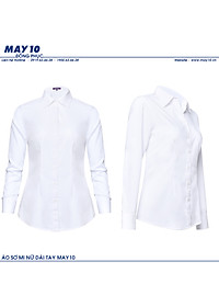 Áo sơ mi nữ sợi tre màu trắng dài tay May 10 mã 010221155WON