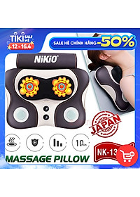 Máy (Gối) Massage Đấm Bóp Cổ Vai Gáy Nikio NK-136AC - Con Lăn 3D Xoa Bóp Chuyên Sâu Kết Hợp Hồng Ngoại Trị Liệu Đau Mỏi Cổ, Hỗ Trợ Mát Xa Lưng