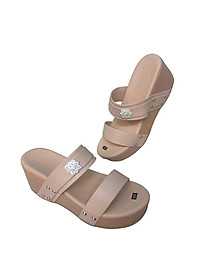 Dép Nữ Quai Ngang Đế Xuồng HÀ NAM Da Bò Thời Trang Cao Cấp 7cm DNU2125