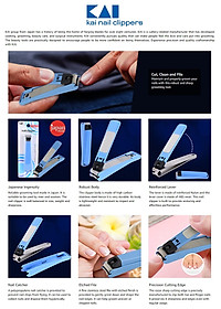Bấm móng tay cao cấp Kai, phần bọc nhựa được thiết kế dùng để làm nơi chứa móng tay trong khi cắt, bấm tránh rơi vãi khắp nơi - nội địa Nhật Bản