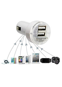 Cóc sạc điện thoại 2 cổng USB 5V 2.1A / 1A cho xe ô tô