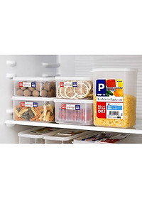 Combo 02 hộp nhựa cao cấp bảo quản thực phẩm Nakaya hình chữ nhật - Nội địa Nhật Bản