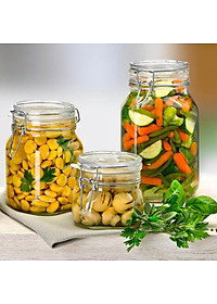 Hũ thủy tinh nắp cài Bormioli Rocco Fido 2L – Kín hơi, bảo quản thực phẩm cao cấp Ý