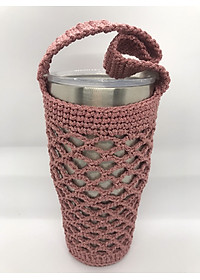 TÚI ĐỰNG LY GIỮ NHIỆT HOẠ TIẾT LƯỚI MÀU HỒNG (SẢN PHẨM KHÔNG BAO GỒM LY GIỮ NHIỆT)