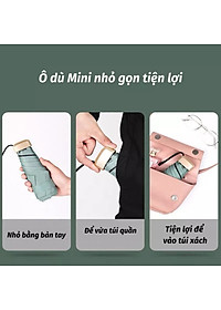 Dù Mini Gấp Gọn  UPF50+ 2 Lớp Chống UV Tia Cực Tím ( Ô Che Mưa Nắng Bỏ Túi Văn Phòng Kích Thước Siêu Nhỏ 18cm ) - Hàng Chính Hãng MINIIN