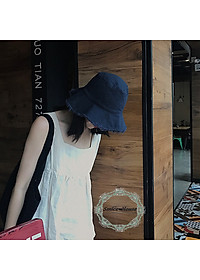 Mũ tai bèo viền rách đơn giản mà phong cách dành cho cặp đôi thời trang mùa hè/ Nón bucket viền rách tua rua vải kaki jeans vành rộng - Smice House