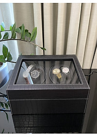 Hộp Đựng Đồng Hồ Cơ 4 Xoay Và 6 Trưng Bày Da Cao Cấp
