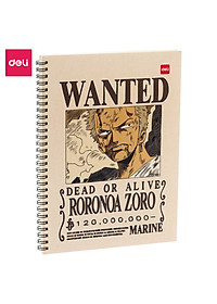 Sổ tay ghi chép gáy xoắn kẻ ngang A5 B5 60 trang hình Vua cướp biển One Piece Deli - Phù hợp học sinh văn phòng - Mẫu ngẫu nhiên - EN004