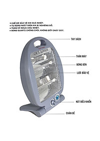 Đèn Sưởi Điện Halogen FUJIKA FJ-SC60 - Màu Ngẫu Nhiên - Hàng Chính Hãng