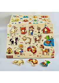 Set 5 bảng ghép hình có núm _ đồ chơi giáo dục MK02