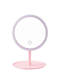 Gương Tròn Soi Trang Điểm Để Bàn Có Đèn Led Thông Minh Tích Điện Siêu Hot- Thiết Kế Hiện Đại- Hàng Chính Hãng MINIIN