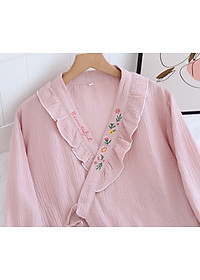 Bộ Đồ Bầu Và Sau Sinh, Pyjama Bầu Có Thiết Kế Cho Con Bú Azuno AZ2112 Cao Cấp Chất Liệu Đũi Xốp Mặc Hè Cực Mát